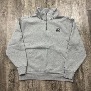 The Black Dog Heavyweight Quarter Zip Sweatshirt Gray XL